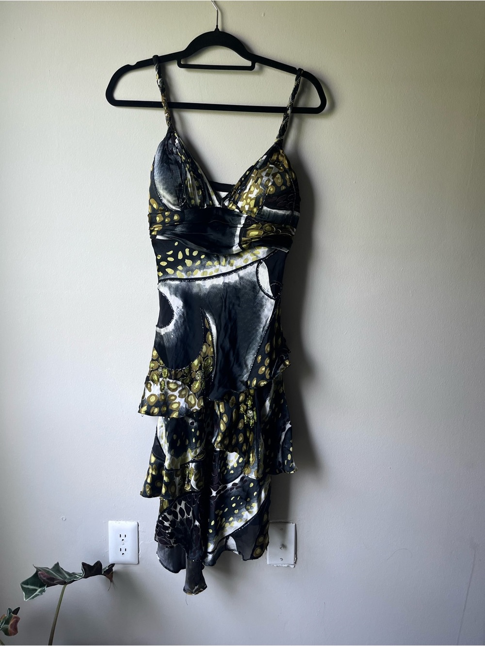 Vintage Y2K Nina Austin silk beaded midi dress